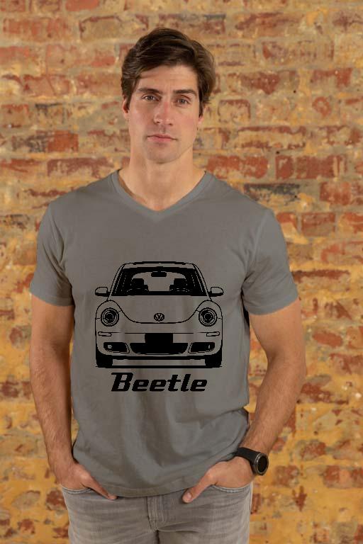VW New Beetle - Volkswagen Beetle Férfi V-nyakú Póló