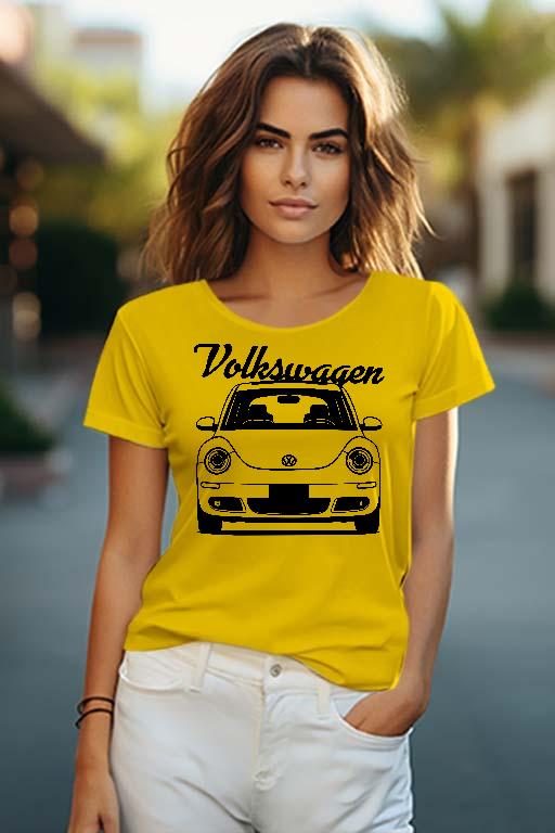 VW Beetle Front - Volkswagen Beetle Női O-nyakú Póló