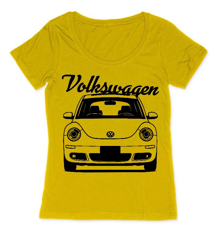 VW Beetle Front - Volkswagen Beetle Női O-nyakú Póló