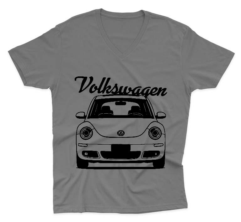 VW Beetle Front - Volkswagen Beetle Férfi V-nyakú Póló