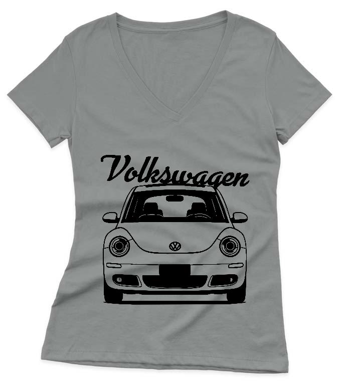 VW Beetle Front - Volkswagen Beetle Női V-nyakú Póló
