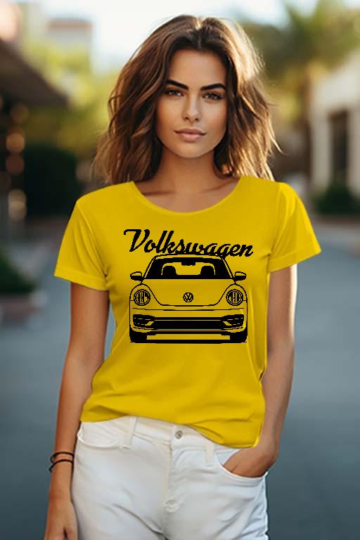Volkswagen Beetle Front - Volkswagen Beetle Női O-nyakú Póló