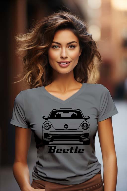 Volkswagen New Beetle - Volkswagen Beetle Női V-nyakú Póló