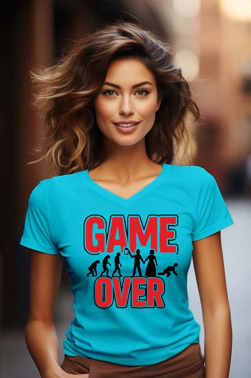Legénybúcsú Game Over - Legénybúcsú Női V-nyakú Póló