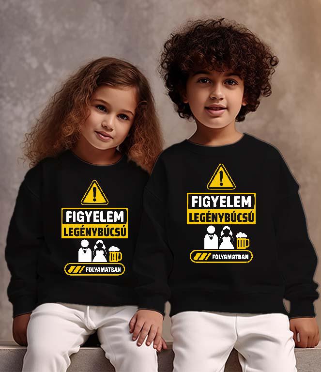 Figyelem Legénybúcsú - Legénybúcsú Gyerek Pulóver