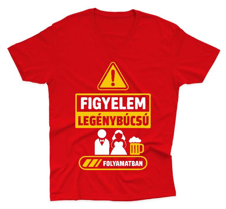 Figyelem Legénybúcsú - Legénybúcsú Férfi V-nyakú Póló