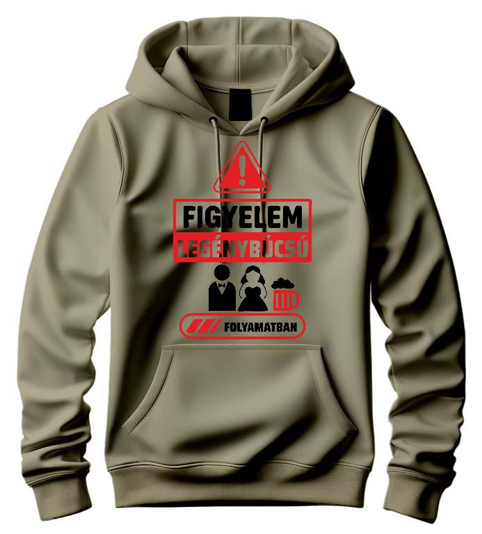 Figyelem Legénybúcsú - Legénybúcsú Férfi Kapucnis Pulóver