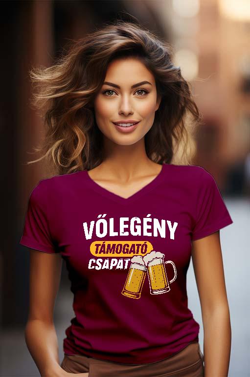 Vőlegény csapat - Legénybúcsú Női V-nyakú Póló