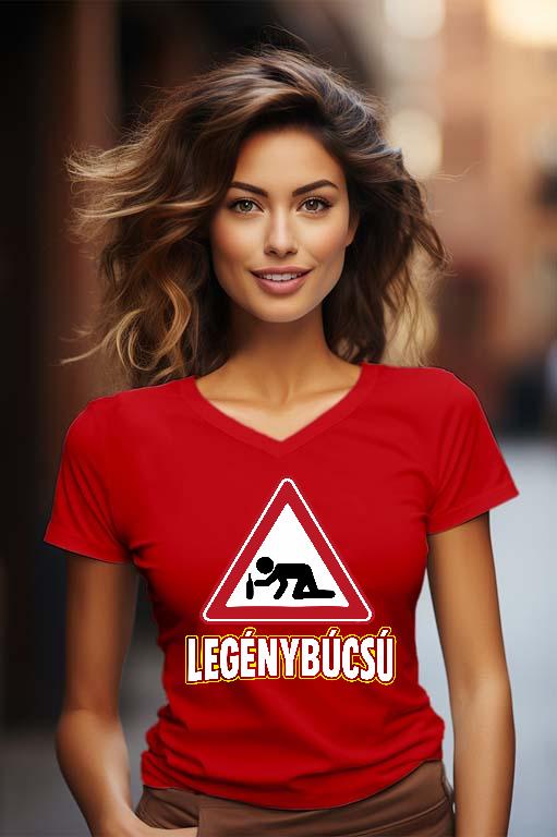 Legénybúcsú háromszög - Legénybúcsú Női V-nyakú Póló