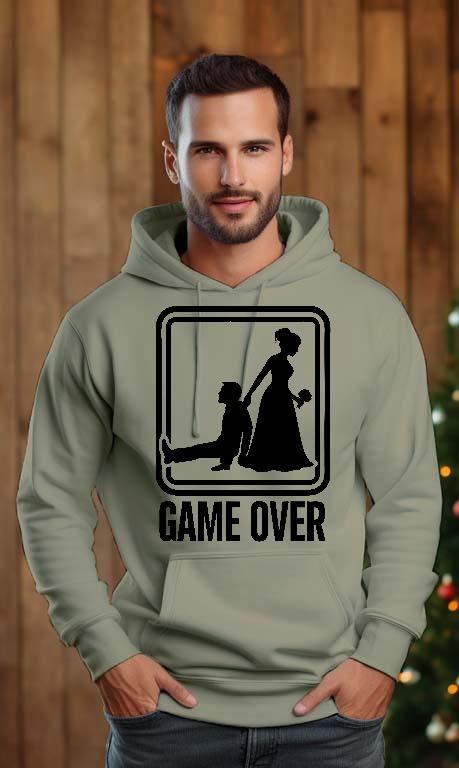 Game Over - Legénybúcsú Férfi Kapucnis Pulóver