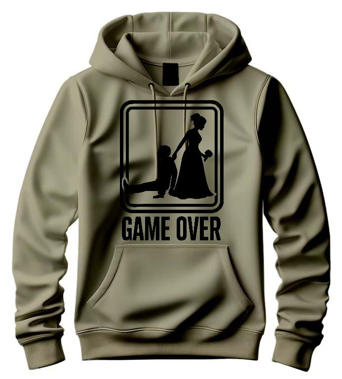 Game Over - Legénybúcsú Férfi Kapucnis Pulóver